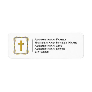 Modern Gold Cross Return Address Label