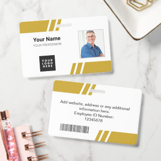 Modern Gold Custom Employee ID Badge
