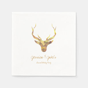 Modern Gold Deer, Holiday Napkin