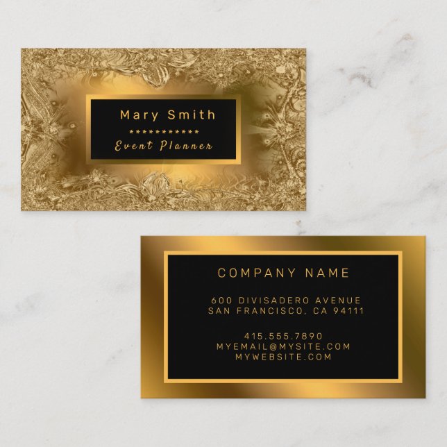 Modern Gold Diamond Add Your Text Business Card (Front/Back)