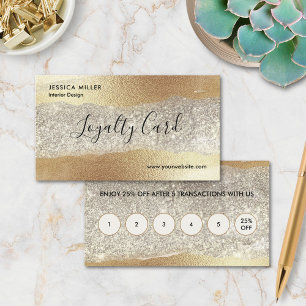 Modern Gold Diamond Glitter Faux Foil Luxury Glam Loyalty Card