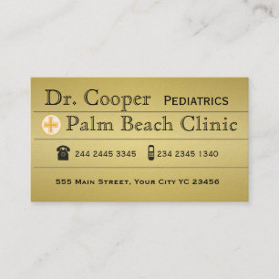 Modern Gold Doctor Clinic Appointment Cross Card