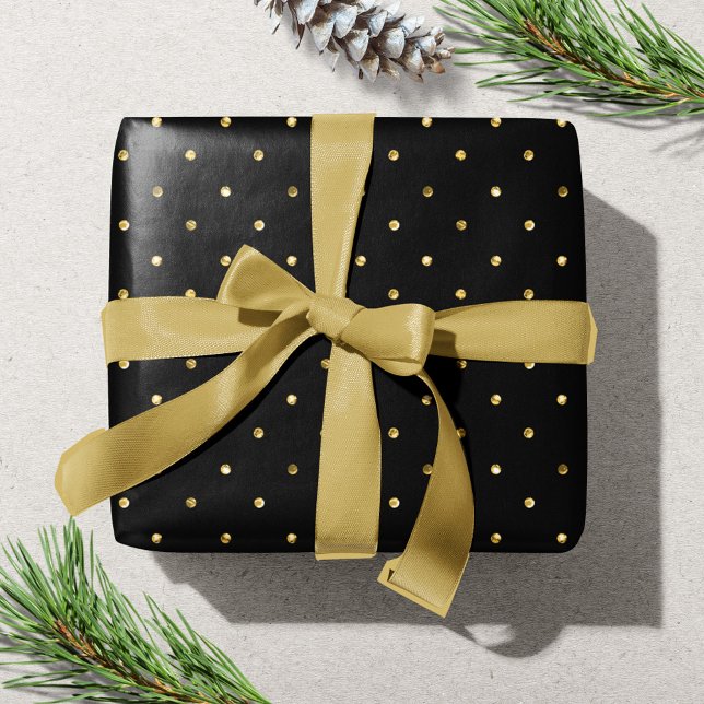Modern gold dot pattern Christmas Holiday Wrapping Paper (Modern gold dot pattern Christmas Holiday Wrapping Paper)