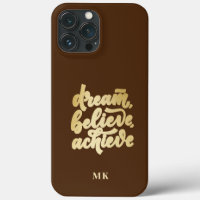 Modern Gold Dream Believe Achieve Motivational