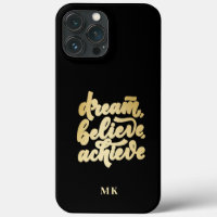 Modern Gold Dream Believe Achieve Motivational
