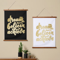 Modern Gold Dream Believe Achieve Motivational