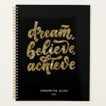Modern Gold Dream Believe Achieve  Motivational  Planner<br><div class="desc">Modern Gold Dream Believe Achieve  Motivational</div>