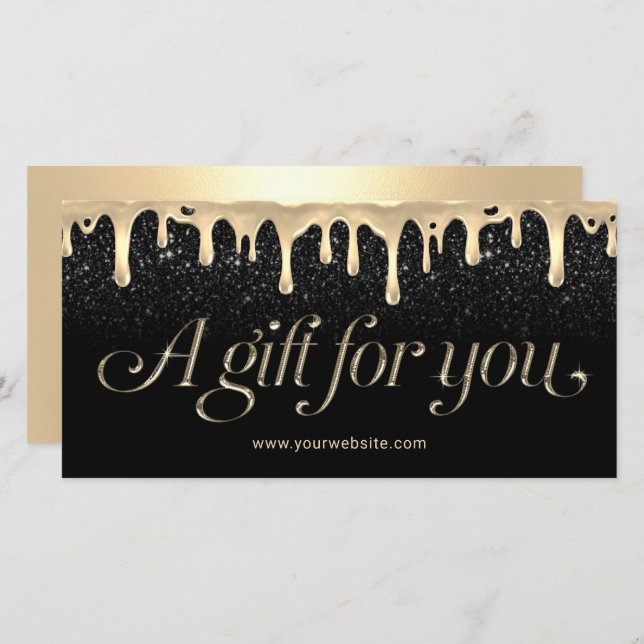 Modern Gold Drips Salon & Spa Gift Certificates (Front/Back)