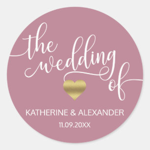 Modern Gold Dusty Mauve THE WEDDING OF Seals