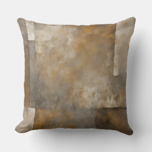 Modern Gold Earth Tone Plaid Cushion