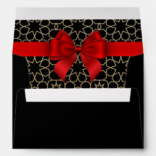 Modern Gold Egypt Geometric Red Bow Birthday Envelope