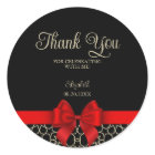 Modern Gold Egypt Geometric Red Bow Thanks Black