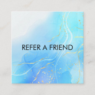 Modern Gold Elegant Marble Beauty Salon Referral Card