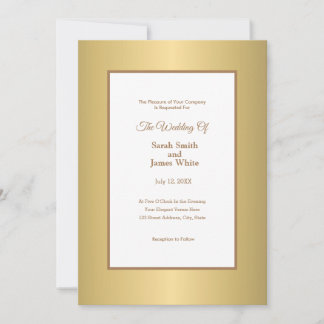 Modern Gold Elegant Simple Wedding Invitation