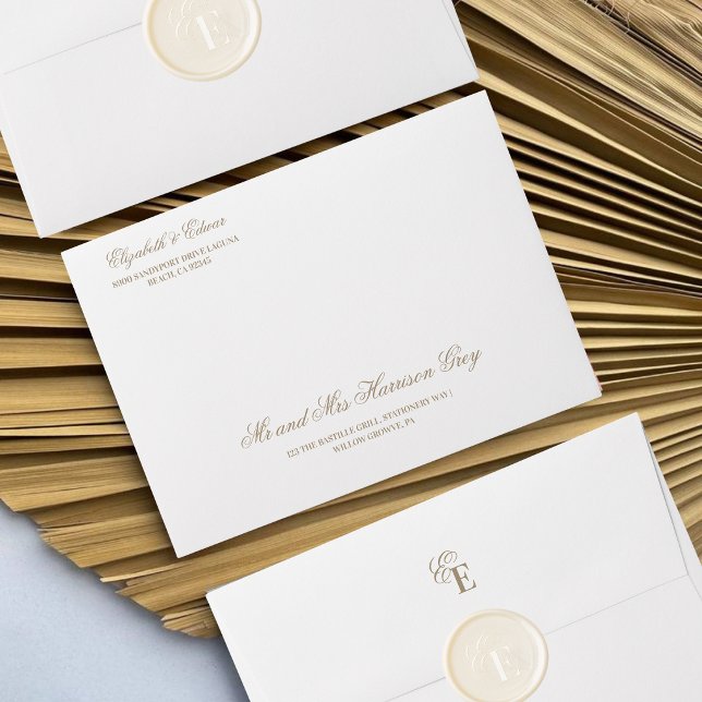 Modern Gold Elegant Wedding Envelope (Creator Uploaded)