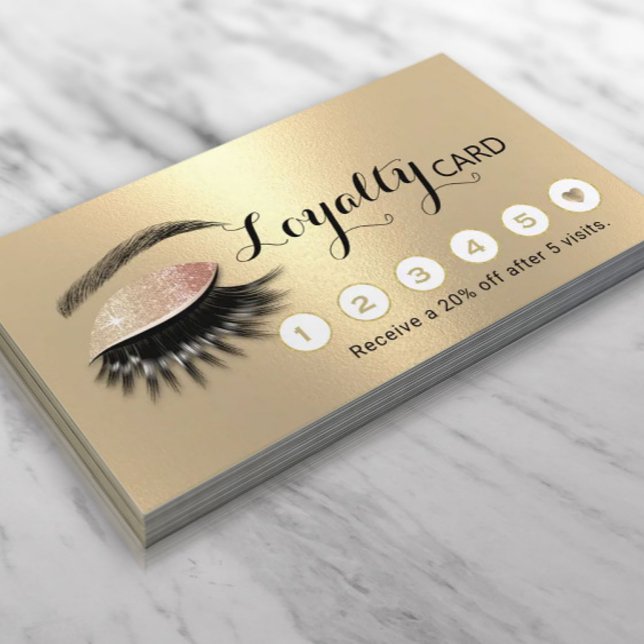 Modern Gold Eyelash Salon Makeup Artist Loyalty (Creator Uploaded)
