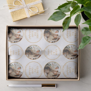 Modern Gold Family Photo Religious Christmas Tissue Paper