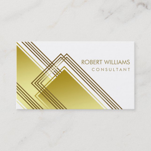 Modern Gold Faux Geometric Professional Glitter Business Card (Front)