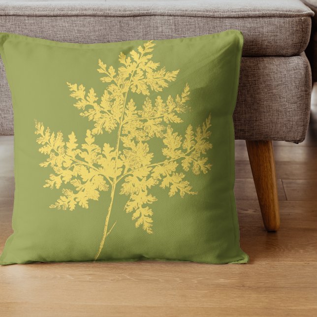 Modern Gold Fern Botanical Cushion (Creator Uploaded)