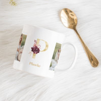 Modern Gold Flower Letter P | Two Photo Monogram