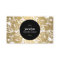 Modern Gold Flowers Black Circle Business Card