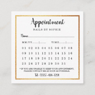 Modern Gold Foil Calendar Appointment Cards