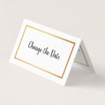 Modern Gold Foil Calendar Change The Date Card<br><div class="desc">Modern Gold Foil Calendar Change The Date Cards by The Business Card Store.</div>