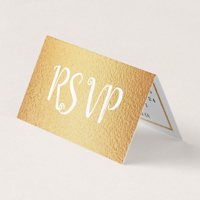 Modern Gold Foil Calendar RSVP Card (Front)