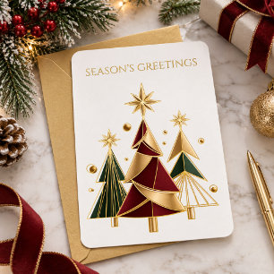 Modern Gold Foil Corporate Christmas Greetings Holiday Card