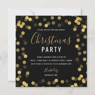Modern Gold Foil Corporate Holiday Party Invitation