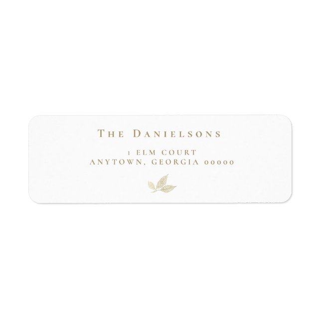 Modern Gold Foil Leaf Return Address Labels (Front)