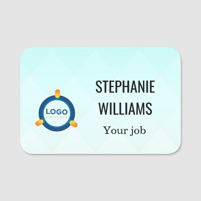 Modern Gold Foil Logo Name Tag (Front)