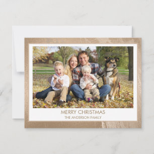 Modern Gold Foil Merry Christmas Family Photo Holiday Card