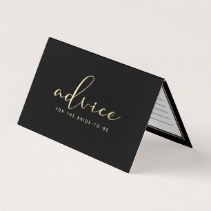 Modern Gold Foil Script Advice Cards