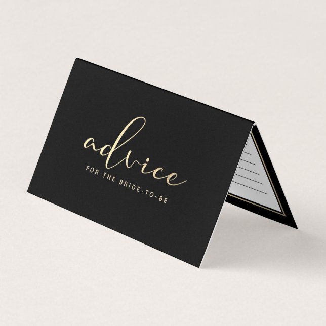 Modern Gold Foil Script Advice Cards (Front)