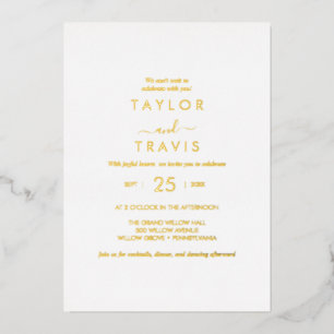 Modern Gold Foil Script Casual Wedding