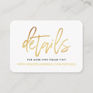 Modern Gold Foil Script Details Enclosure Card