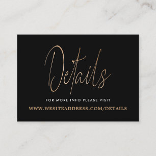 Modern Gold Foil Script Details Enclosure Card