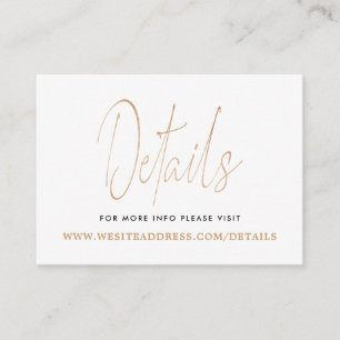Modern Gold Foil Script Details Enclosure Card