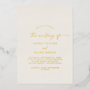 Modern Gold Foil Script   Ivory The Wedding Of