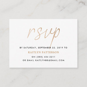 Modern Gold Foil Script RSVP Enclosure Card