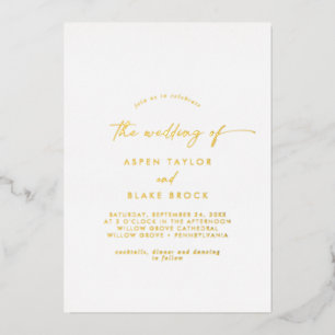 Modern Gold Foil Script The Wedding Of
