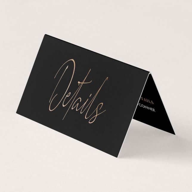 Modern Gold Foil Script with Photo Detail Card (Front)