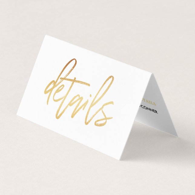 Modern Gold Foil Script with Photo Detail Card (Front)