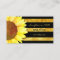Modern Gold Foil Stripes Sunflower Business Cards