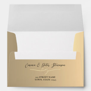 Modern Gold Foil Wedding Envelope