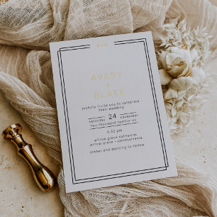 Modern Gold Foil Wedding Invitation / AVERY Suite
