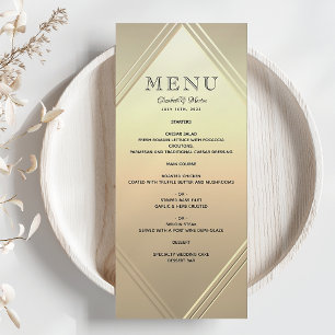 Modern Gold Foil Wedding Menu