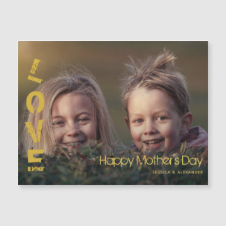 Modern Gold Font Happy Mothers Day Photo Card