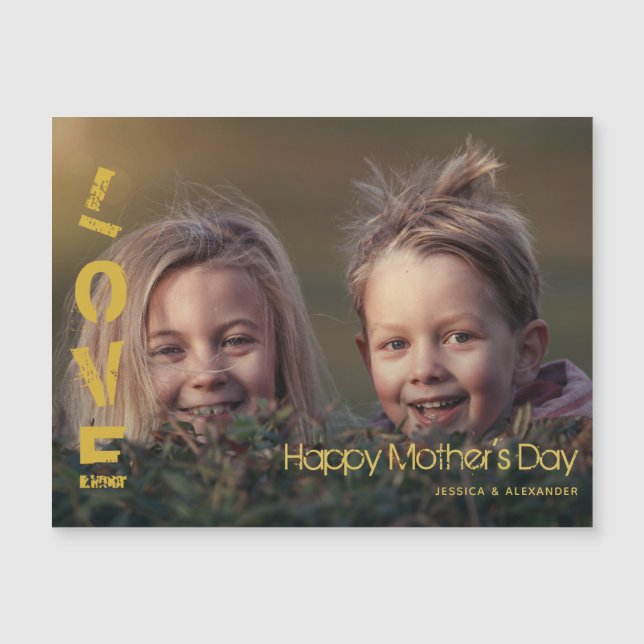 Modern Gold Font Happy Mothers Day Photo Card (Front)
